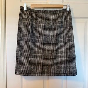 Grey Plaid Wool Skirt